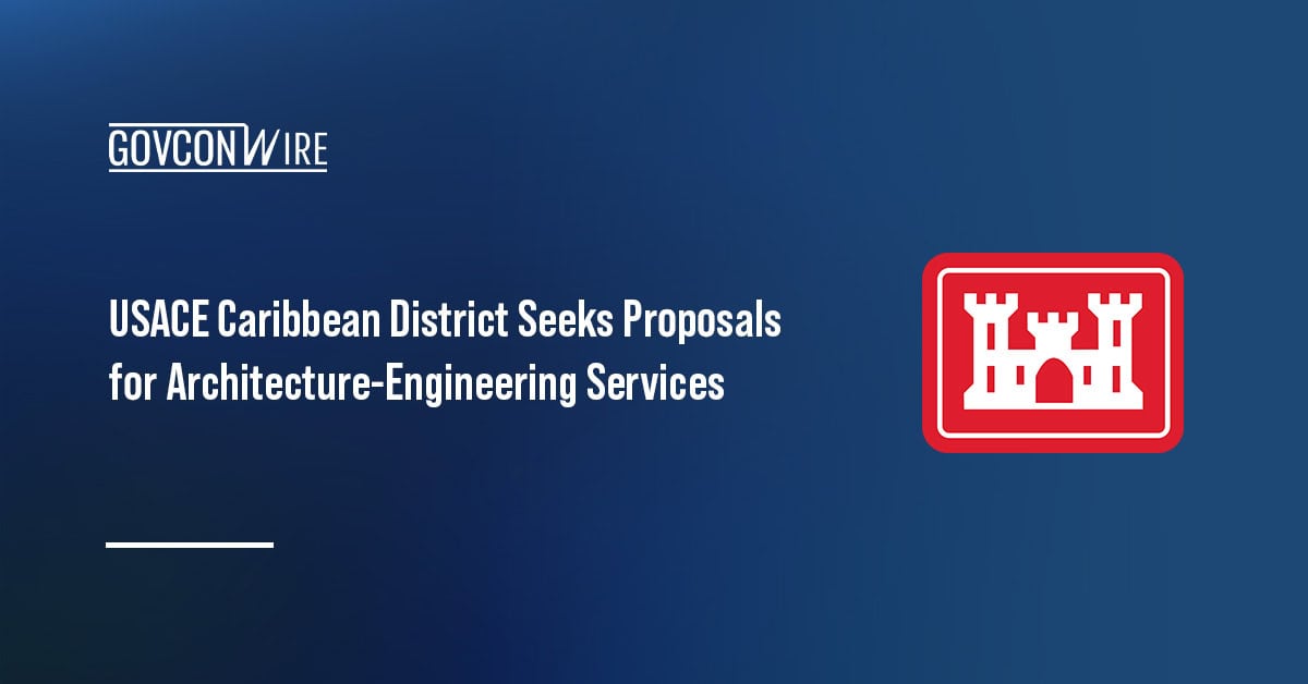 USACE logo. The USACE Caribbean District is seeking proposals for architecture-engineering services.
