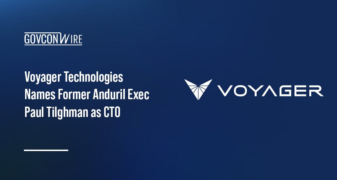 Voyager Technologies logo. Former Anduril executive Paul Tilghman joined Voyager as CTO.