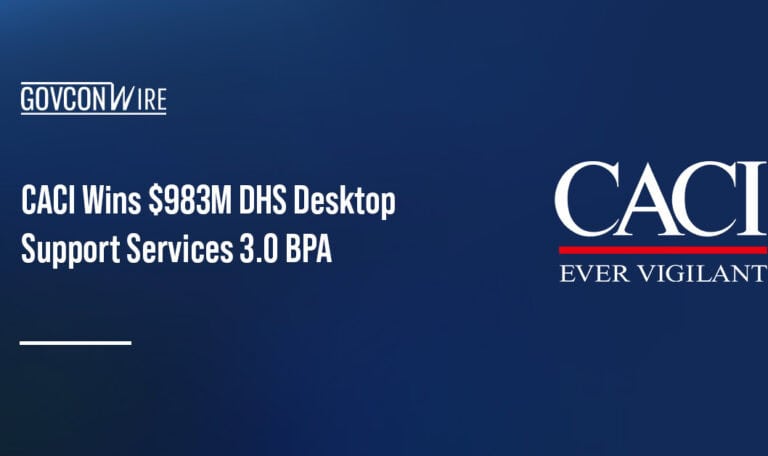 CACI logo. DHS awarded a CACI subsidiary the DSS 3.0 BPA for IT support services.