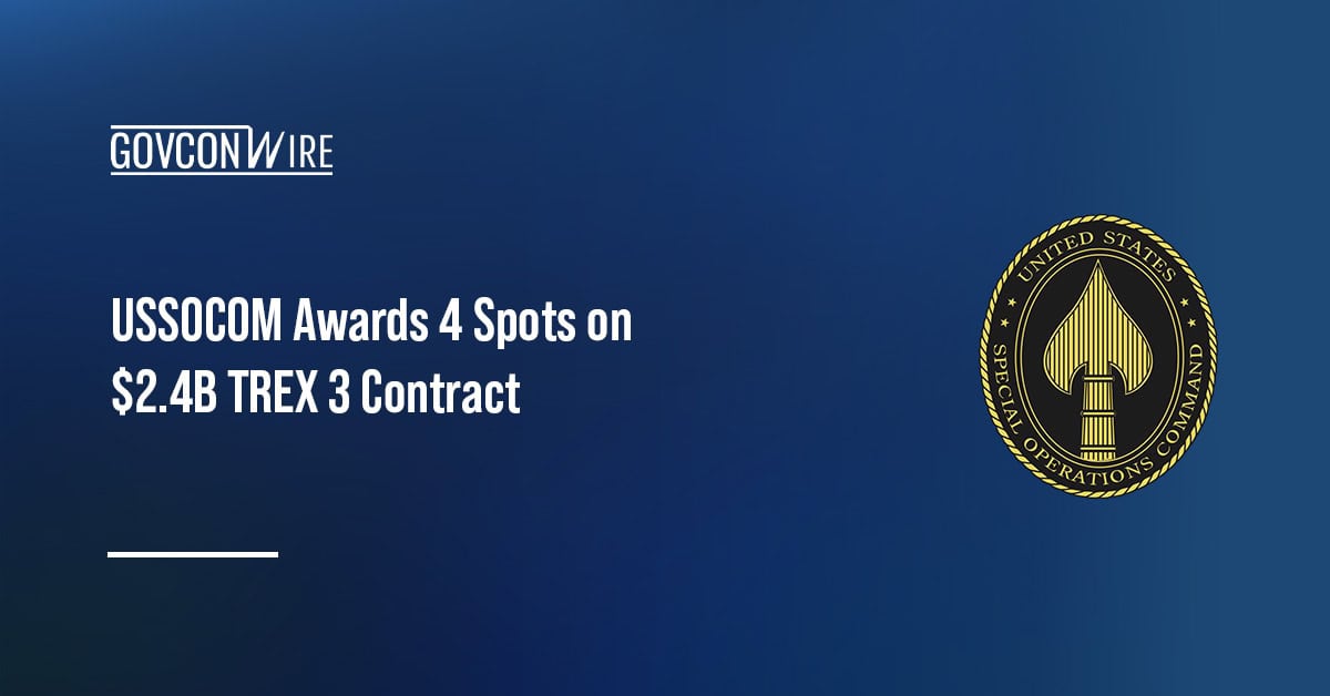 U.S. Special Operations Command logo. USSOCOM has selected four companies for the TREX 3 IDIQ contract.