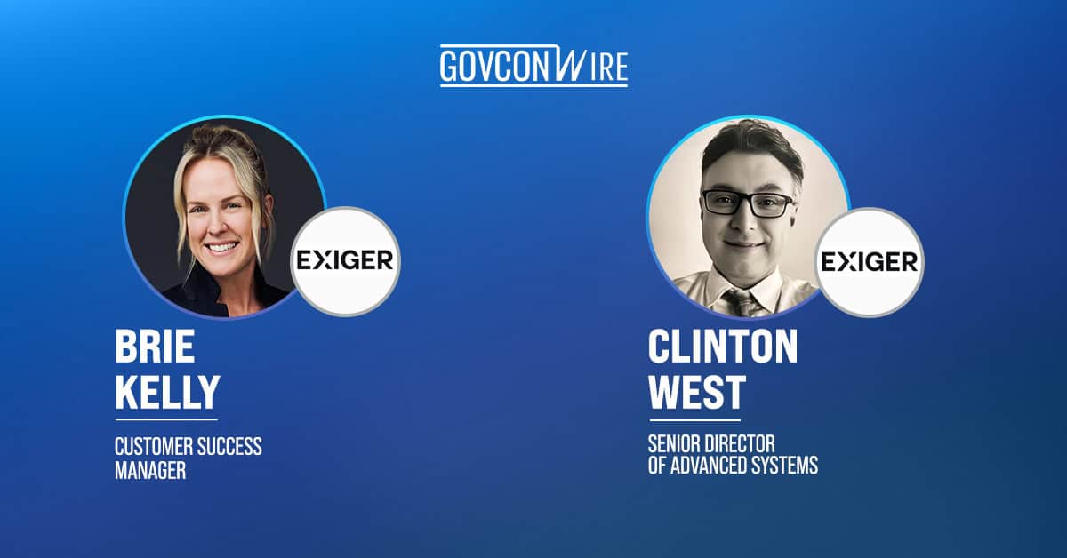Brie Kelly and Clinton West. The two Exiger execs drew experience from time stationed abroad for a GCW webinar.