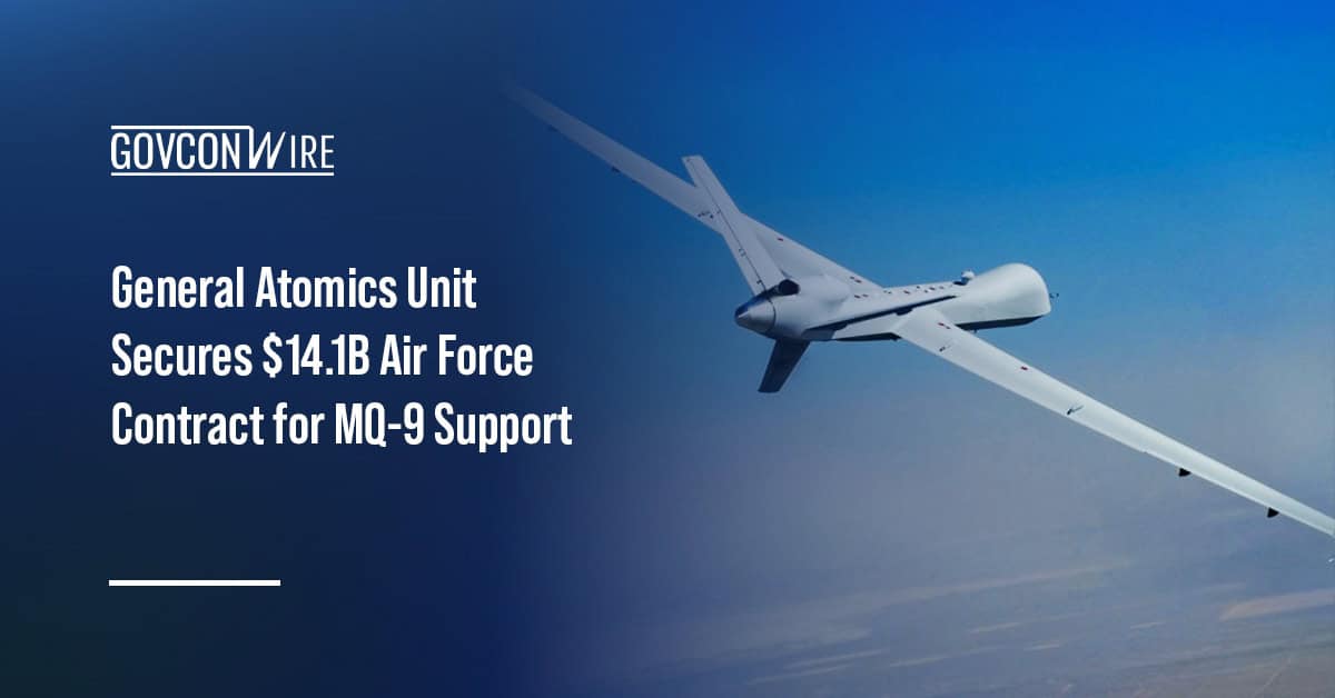 An MQ-9 Reaper drone in flight. GA-ASI received an Air Force contract for MQ-9 procurement and sustainment.