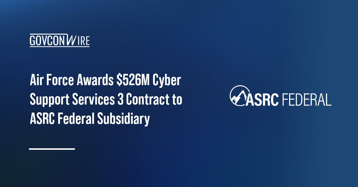 ASRC Federal logo. ASRC Federal's subsidiary secured a $525.8 million contract under the USAF's CSS3 program.