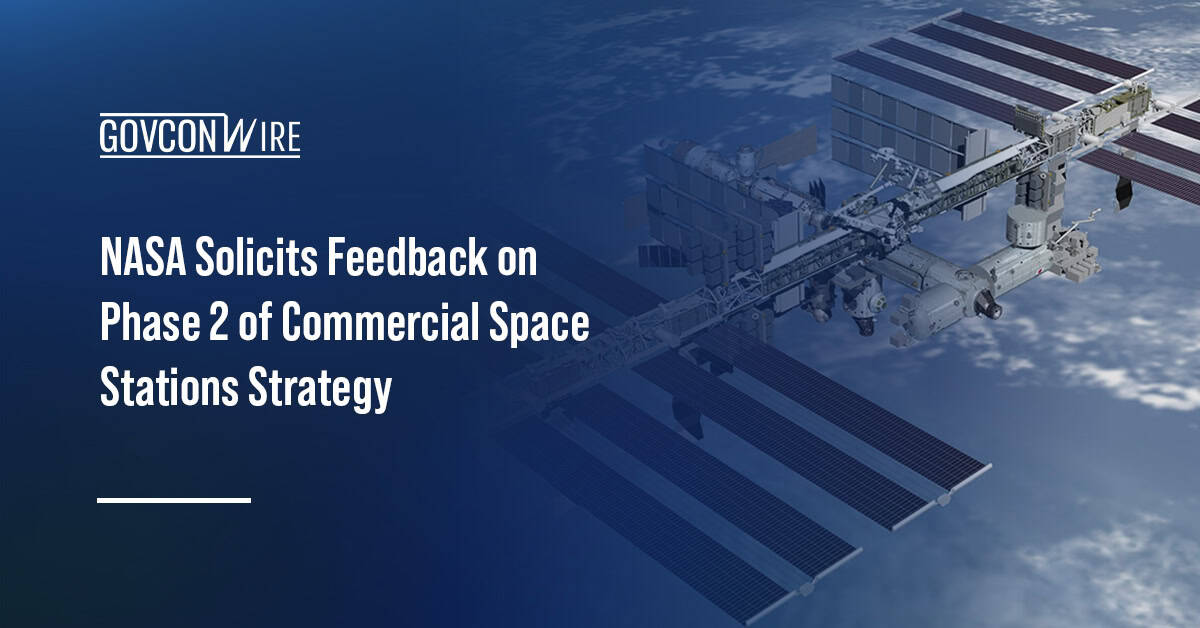 International Space Station hovers over Earth. NASA seeks industry feedback on a draft AFPP for the C3DO strategy.