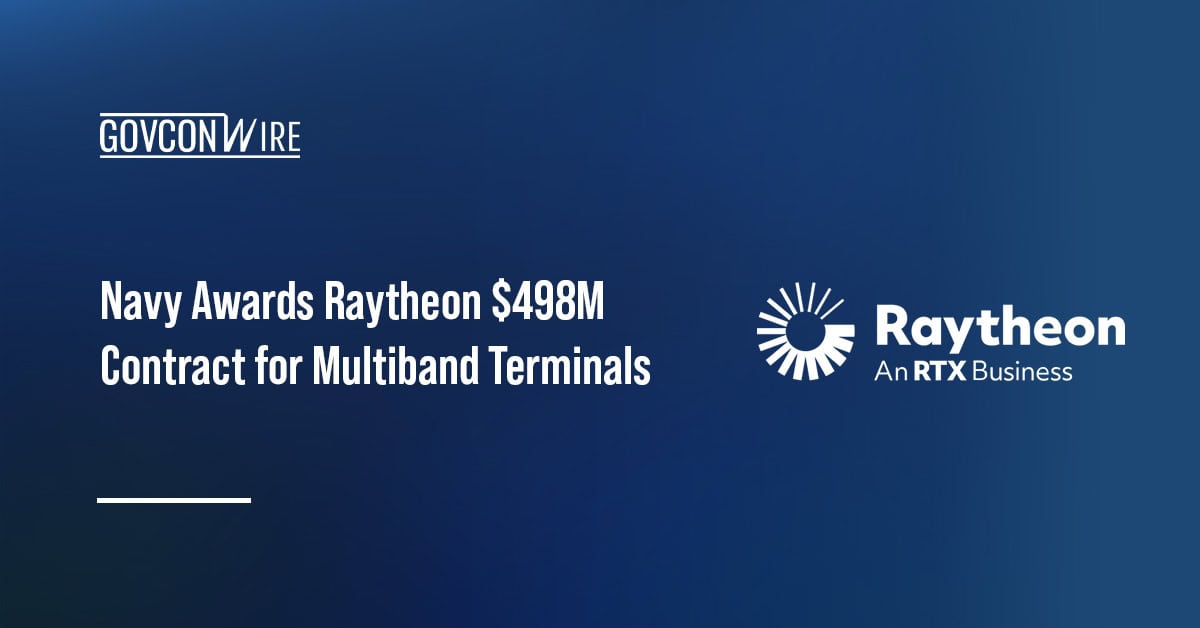 Raytheon logo. The U.S. Navy has awarded Raytheon a contract to build, test and deliver multiband terminals.
