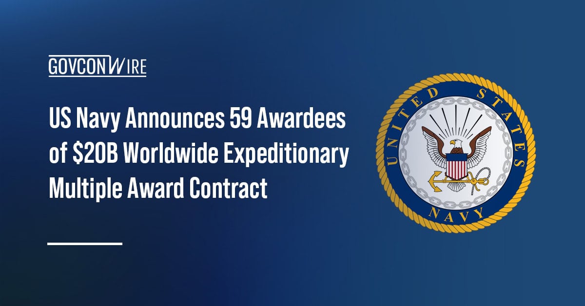 US Navy Announces 59 Awardees of $20B Worldwide Expeditionary Multiple Award Contract Navy logo. The U.S. Navy will procure support services under the WEXMAC TITUS contract vehicle