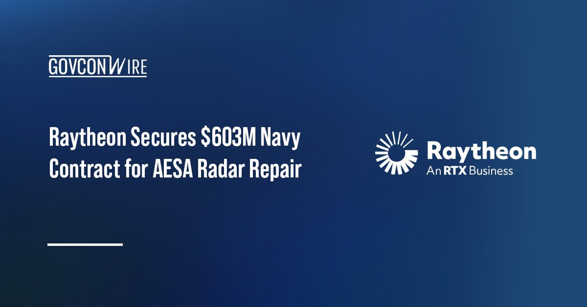 Raytheon logo. The U.S. Navy has awarded Raytheon a contract to repair and provide spare parts for the AESA radar system.