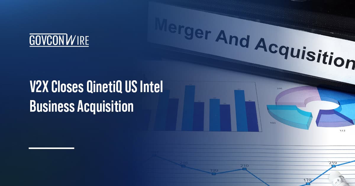 V2X Closes QinetiQ US Intel Business Acquisition Graphs and charts representing mergers and acquisitions. V2X acquired QinetiQ Group's U.S. intelligence business.