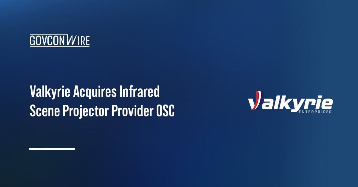 Valkyrie Enterprises logo. Valkyrie acquired OSC to broaden its space sensor test capabilities.
