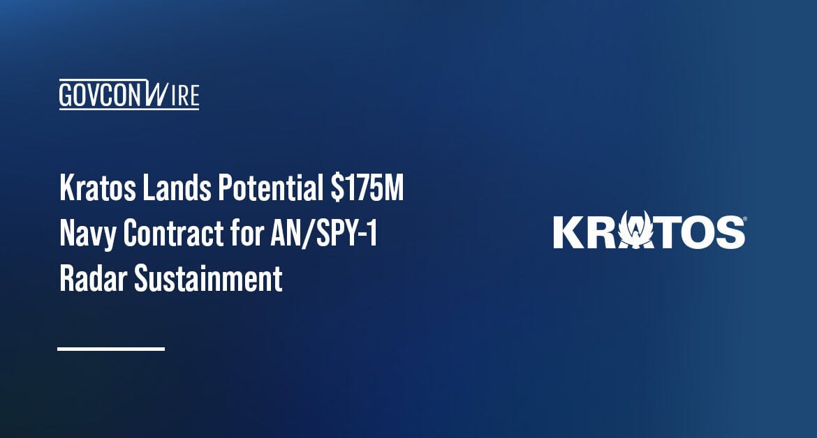 Kratos logo. Kratos wins Phase 1 contract to develop sustainment for U.S. Navy’s AN/SPY-1 radar systems.