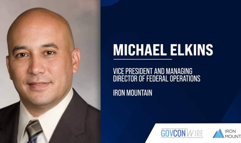 Iron Mountain VP Michael Elkins. Michael Elkins has been named Iron Mountain VP and managing director of federal operations.