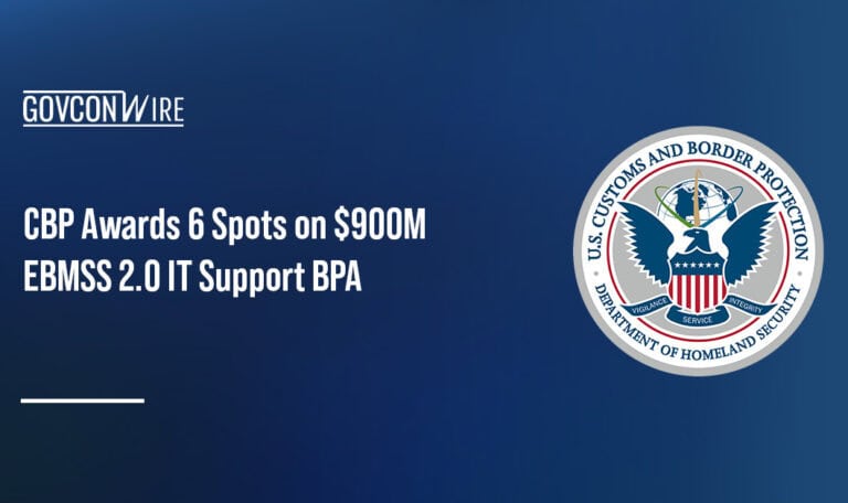 Customs and Border Protection logo. CBP tapped six vendors for the multiple-award EBMSS 2.0 BPA for IT support.