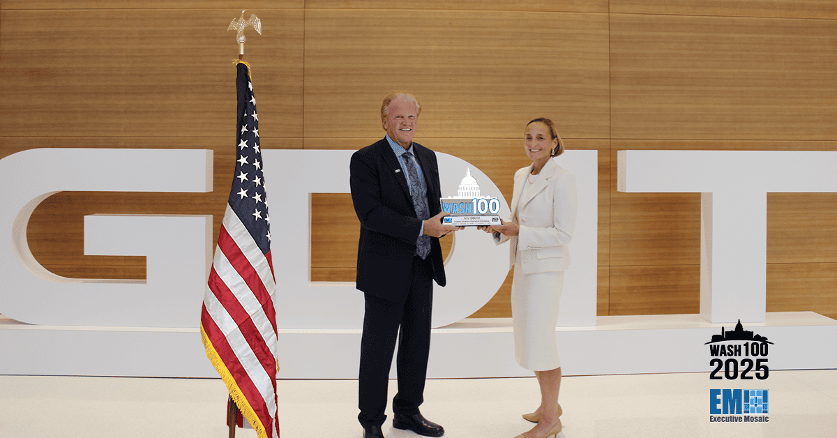 GDIT President Amy Gilliland Accepts 8th Wash100 Award