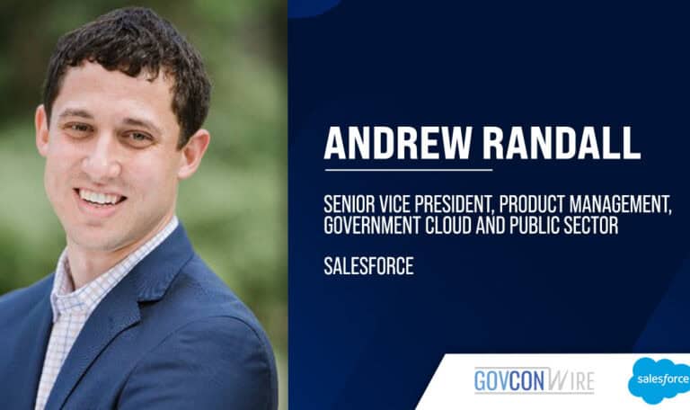 Andrew Randall. The Salesforce SVP will lead product management for government cloud and public sector.