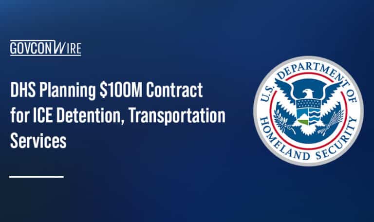 DHS logo. DHS is planning a $100M ICE contract for armed and unarmed detention and transport services in San Diego.