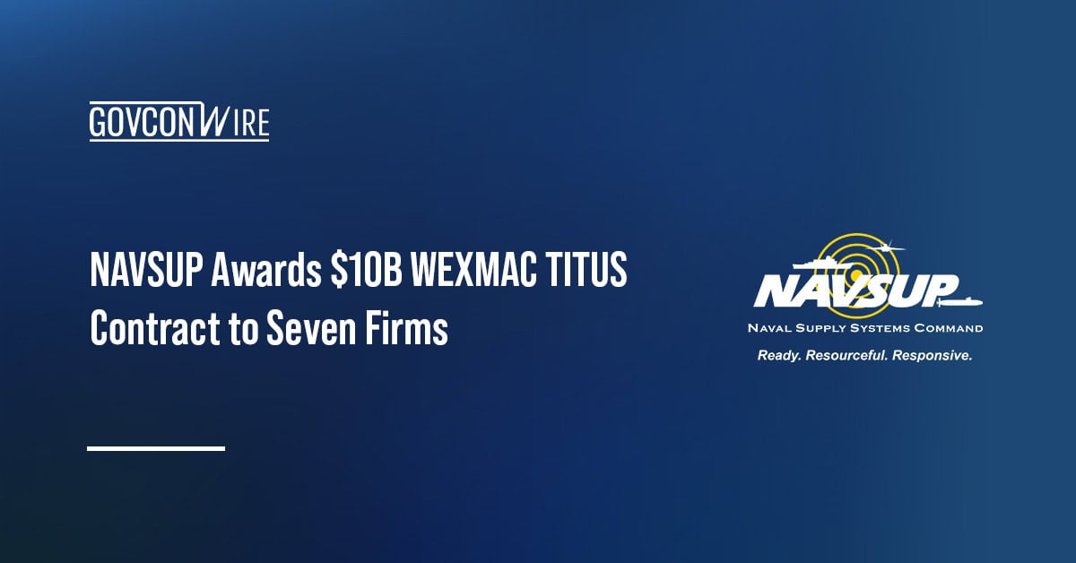 NAVSUP logo. The Naval Supply Systems Command has awarded the WEXMAC TITUS contract to seven companies.
