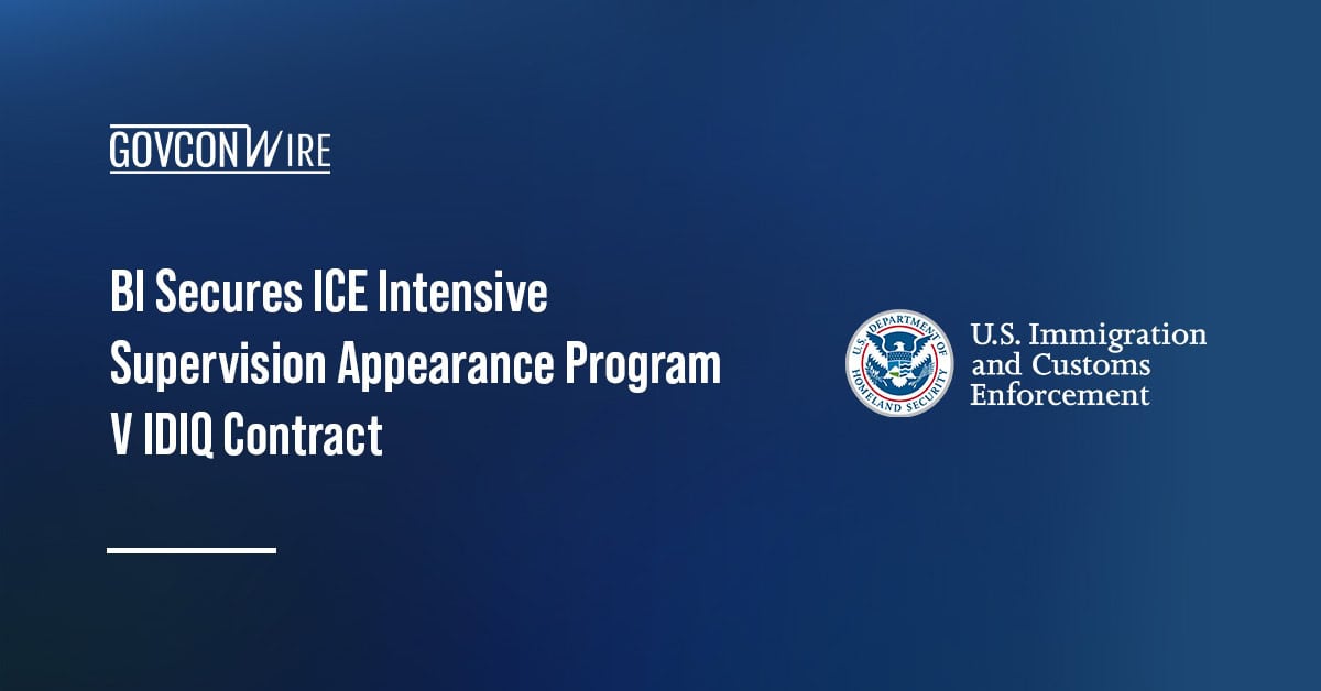 BI Secures ICE Intensive Supervision Appearance Program V IDIQ Contract Immigration and Customs Enforcement logo. ICE awarded BI the ISAP V IDIQ contract.