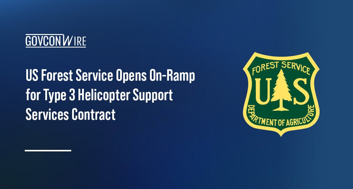 Logo of the U.S. Forest Service. USFS is seeking Type 3 helicopters and support services