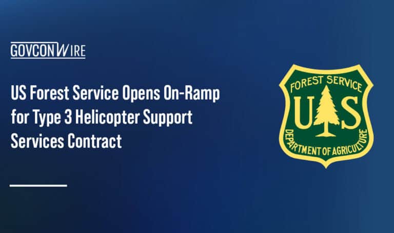 Logo of the U.S. Forest Service. USFS is seeking Type 3 helicopters and support services