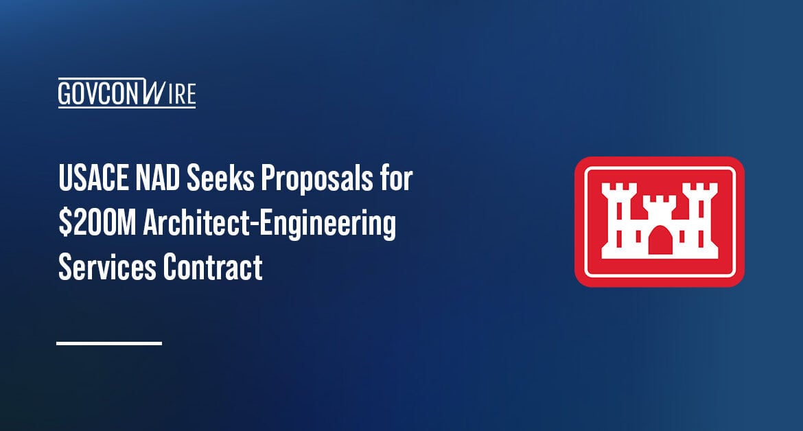 USACE logo. USACE NAD is seeking proposals for a general architect-engineering services multiple award task order.